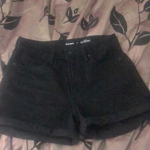 Black jean shorts